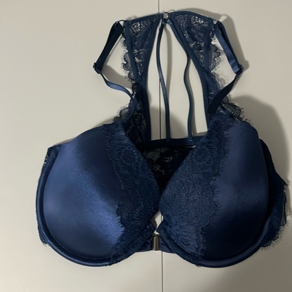 3/25$ (Mix)Auden Lace Front Closure Bra Blue NWT 34D